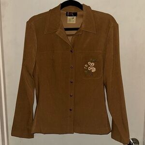 Vintage R&K suede button down top